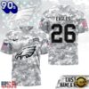 Philadelphia Eagles NFL Salute to Service Custom Name & Number Camo 3D Shirt, NFL Trending Shirt