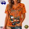 Philadelphia Eagles NFL Snoopy Peanuts Fall Season V Neck T Shirt, NFL Fan V Neck Shirt