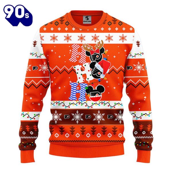 Philadelphia Flyers Hohoho Mickey Christmas Ugly Sweater  Gift Christmas
