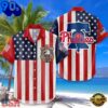 Philadelphia Phillies  USA Flag 250 Years of Freedom Anniversary 1776-2026 Aloha Hawaiian Shirt