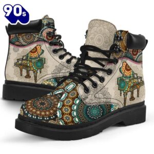 Piano Vintage Mandala Asboot Music Gift All Season Boots Gift Xmas 1 Piano Vintage Mandala Asboot Music Gift All Season Boots