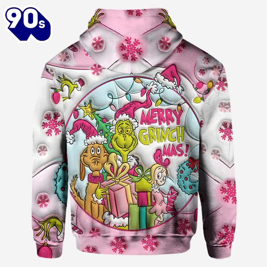 Pink Christmas - Personalized Grinch Stole Christmas Hoodie and Leggings Pink Christmas - Personalized Grinch Stole Christmas Hoodie and Leggings