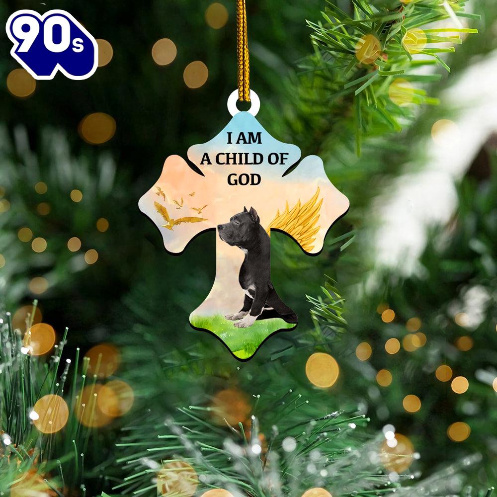 Pit Bull Child Of God Ornament, Gift For Christmas Pit Bull Child Of God Ornament, Gift For Christmas