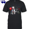 Pit Bull Dog Clown Oh It Rain Balloon Funny Halloween T-Shirts For Man And Women