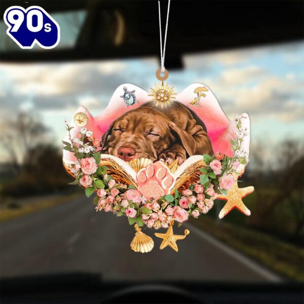 Pitbull Sleeping In The Seashell Ornament, Gift For Christmas