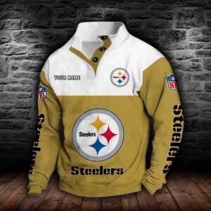 Pittsburgh Steelers Double Breasted Stand Collar Hoodie