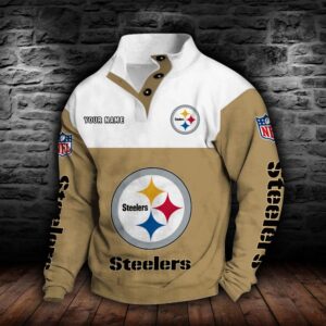 Pittsburgh Steelers Double Breasted Stand Collar Hoodie