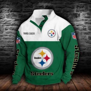 Pittsburgh Steelers Double Breasted Stand Collar Hoodie