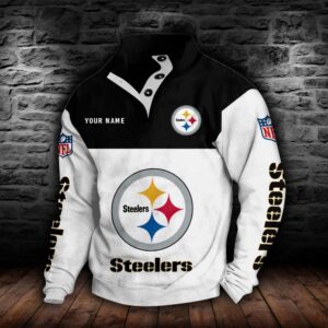 Pittsburgh Steelers Double Breasted Stand Collar Hoodie