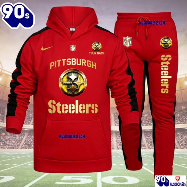 Pittsburgh Steelers NFL 32 Teams Personlized Golden Logo Hoodie Set