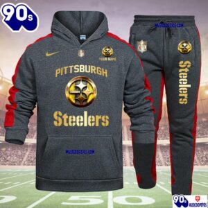 Pittsburgh Steelers NFL 32 Teams Personlized Golden Logo Hoodie Set
