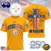 Pittsburgh Steelers NFL God America 250 Years 2026 Unisex T-Shirt