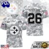 Pittsburgh Steelers NFL Salute to Service Custom Name & Number Camo 3D Shirt, NFL Trending Shirt