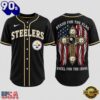 Pittsburgh Steelers NFL Stand For The Flag Kneel For The Cross Baseball Jersey Shirt , Trending NFL Jersey