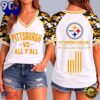 Pittsburgh Steelers NFL vs All Y’ All United We Stand V Neck T Shirt, NFL Fan V Neck Shirt
