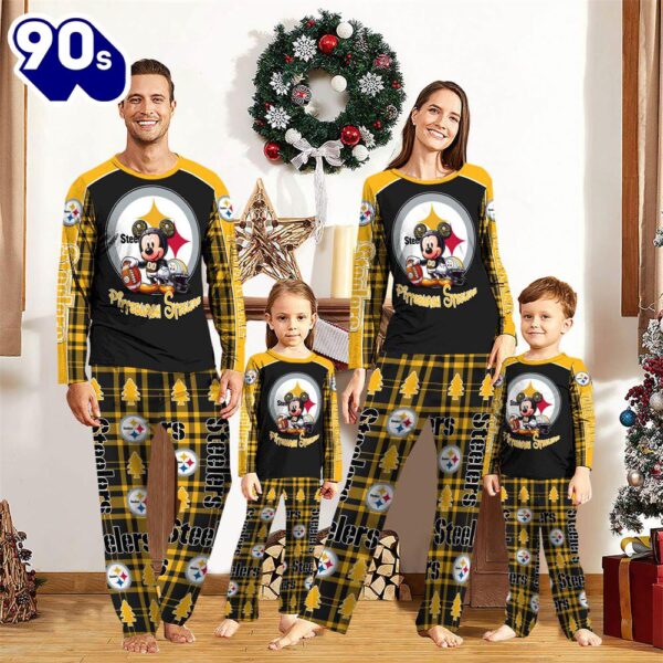 Pittsburgh Steelers Pajamas Personalized Your Name NFL And Mickey Mouse Pajamas  Gift Christmas