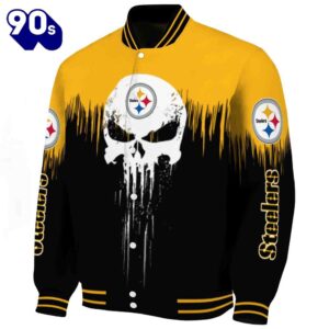 Pittsburgh Steelers Punisher Skull Gold…