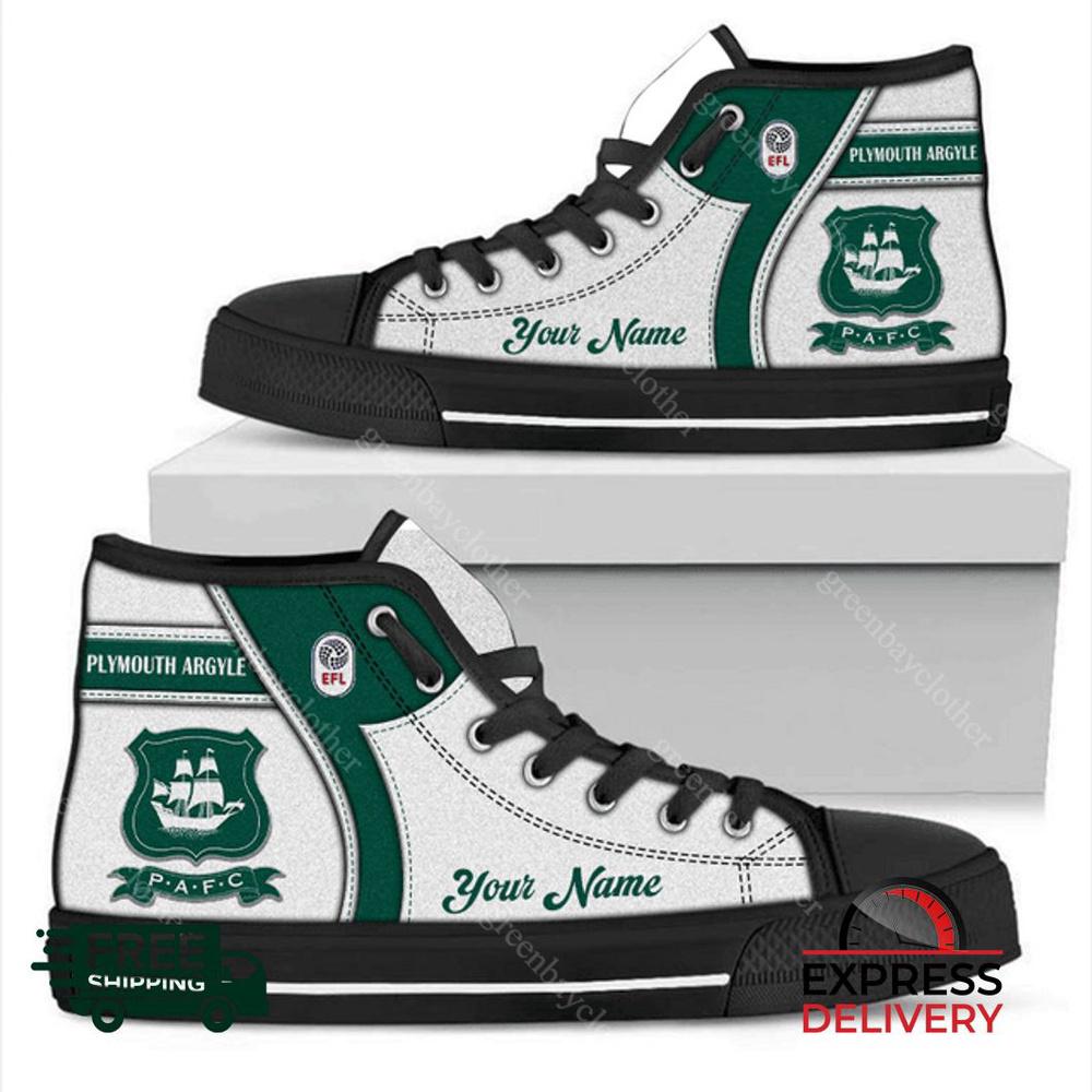 Plymouth Argyle Personalzied High Top Canvas Shoes Plymouth Argyle Personalzied High Top Canvas Shoes