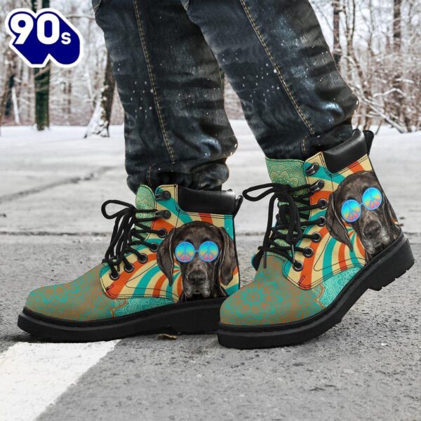 Pointer Leather Boots Hippie Style Shoes Funny