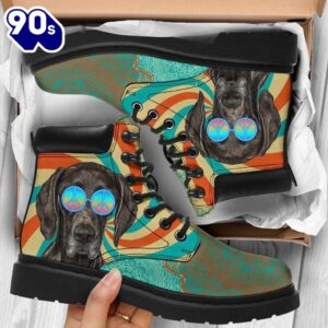 Pointer Leather Boots Hippie Style Shoes Funny