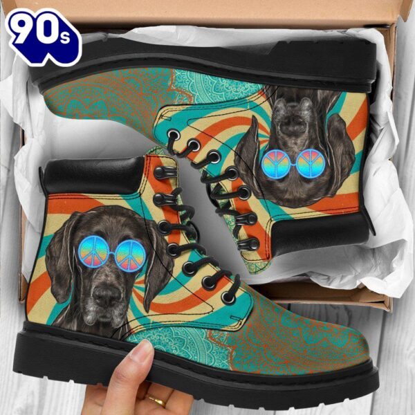 Pointer Leather Boots Hippie Style Shoes Funny