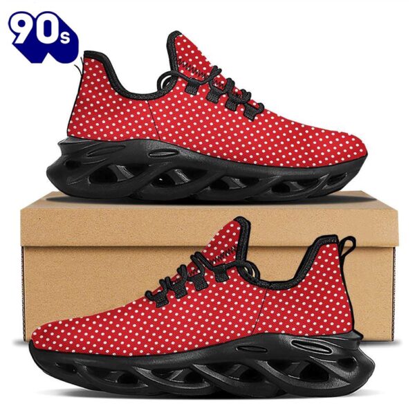 Polka Dot Christmas Print Pattern Black Max Soul Shoes
