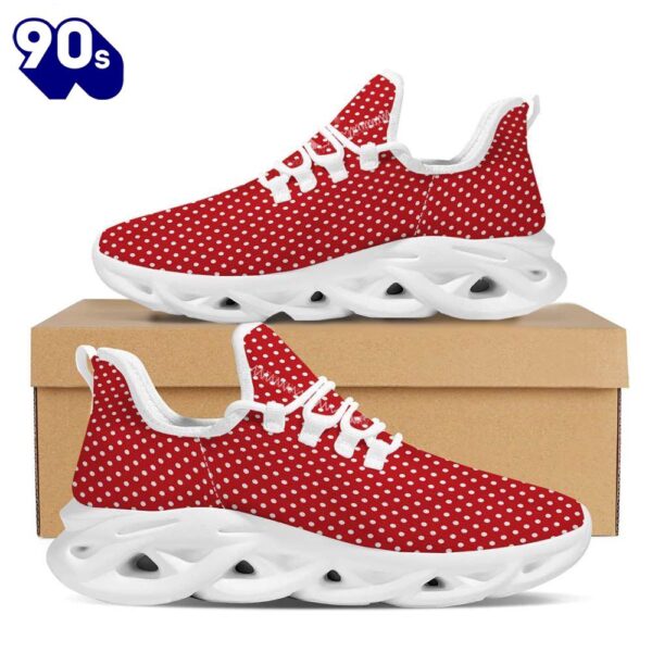 Polka Dot Christmas Print Pattern White Max Soul Shoes