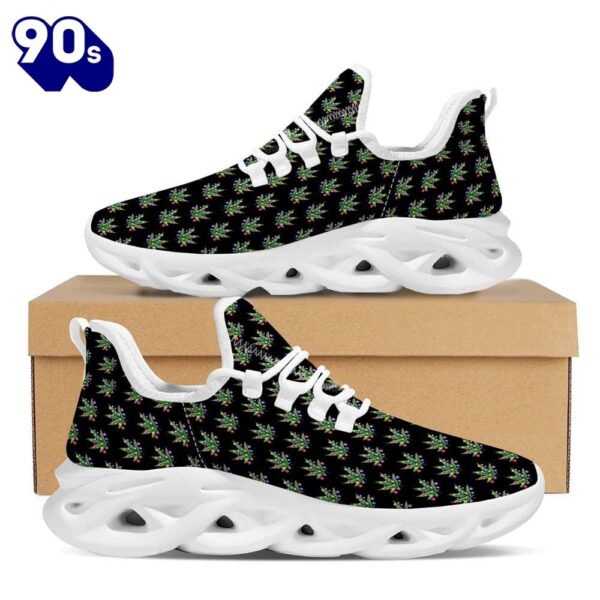 Pot Leaf Christmas Print Pattern White Max Soul Shoes