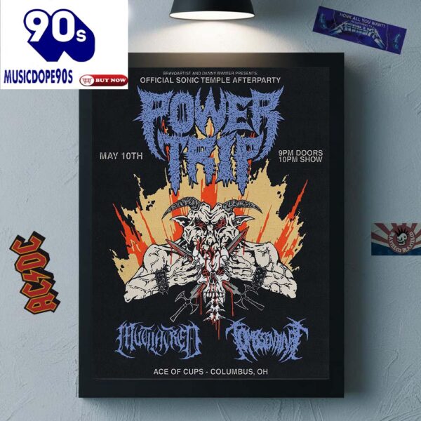Power Trip Columbus Ohio At Ace Of Cups On May 10th 2025 Official Sonic Temple Afterparty Canvas