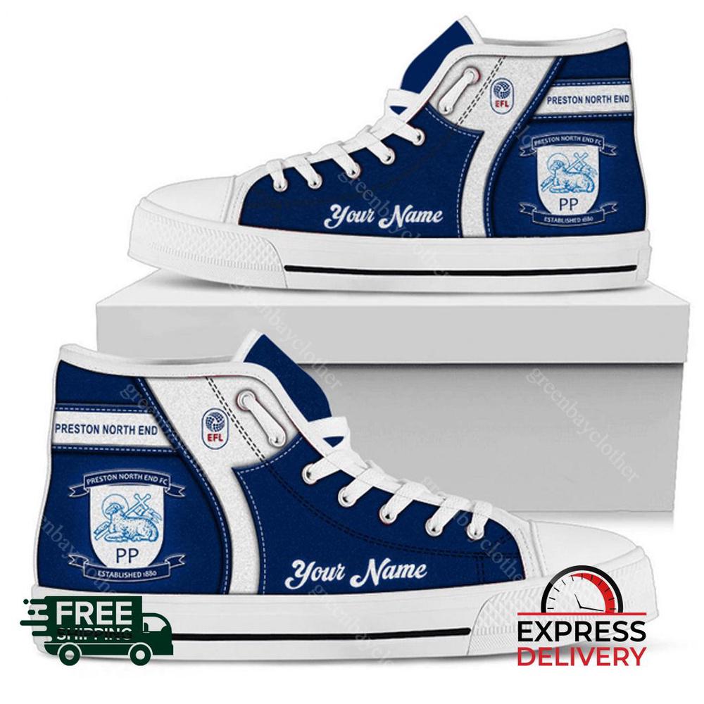 Preston North End Personalzied High Top Canvas Shoes Preston North End Personalzied High Top Canvas Shoes