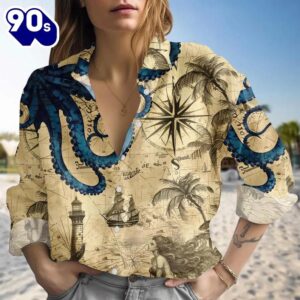 Princess Mermaid Blouse Shirt, Octopus…