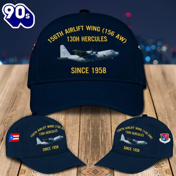 Puerto Rico Air National Guard 156th Airlift Wing (156 AW) 130H Hercules Baseball Cap  Gift For Veteran Day