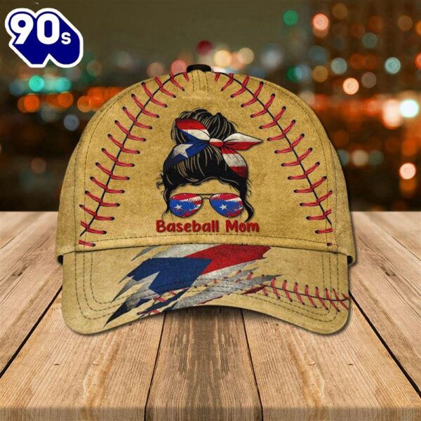 Puerto Rico Baseball Mom Baseball Cap  Gift For Veteran Day