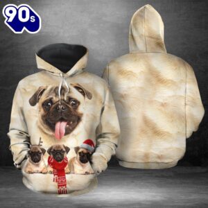 Pug Christmas Hoodie All Over…