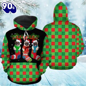 Pug Socks Christmas Hoodie All…