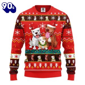 Pull Dog Cute Noel Mc Ugly Christmas Red