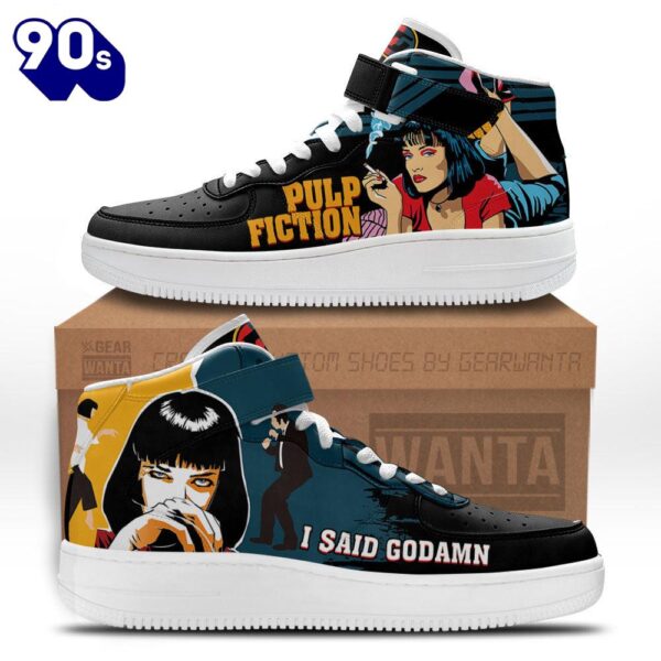 Pulp Fiction Mia Wallace High Top Air Force Shoes Custom Sneakers