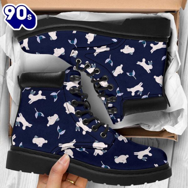 Rabbit Leather Boots Custom Shoes Funny For Rabbit Lover