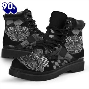 Racing Team Leather Boots Shoes Gift For Racer