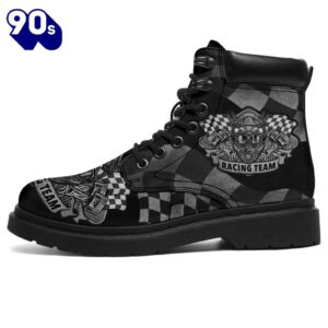 Racing Team Leather Boots Shoes Gift For Racer