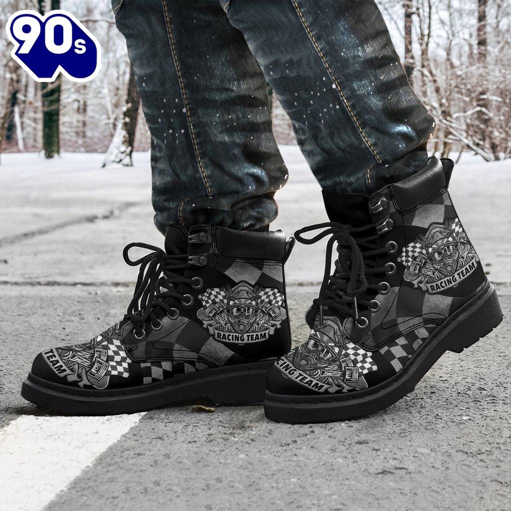 Racing Team Leather Boots Shoes Gift For Racer Racing Team Leather Boots Shoes Gift For Racer