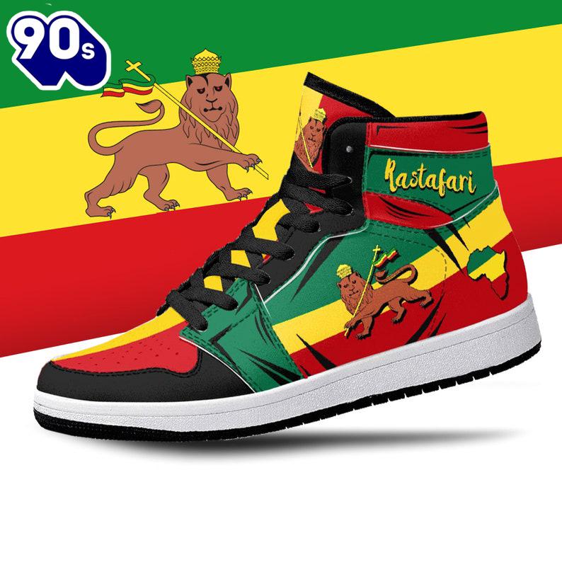 Rastafari Lion Of Judah JD1 Sneakers Custom Country Rastafari Lion Of Judah JD1 Sneakers Custom Country