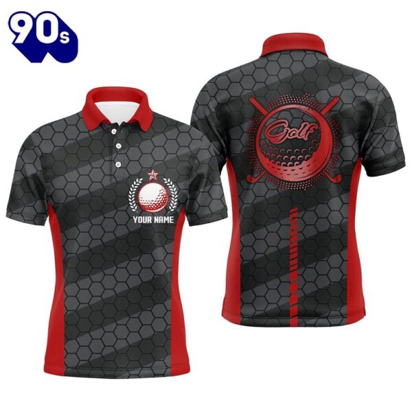 Red And Black Mens Golf Polo Shirts Personalized Golf Polos   Gift Christmas