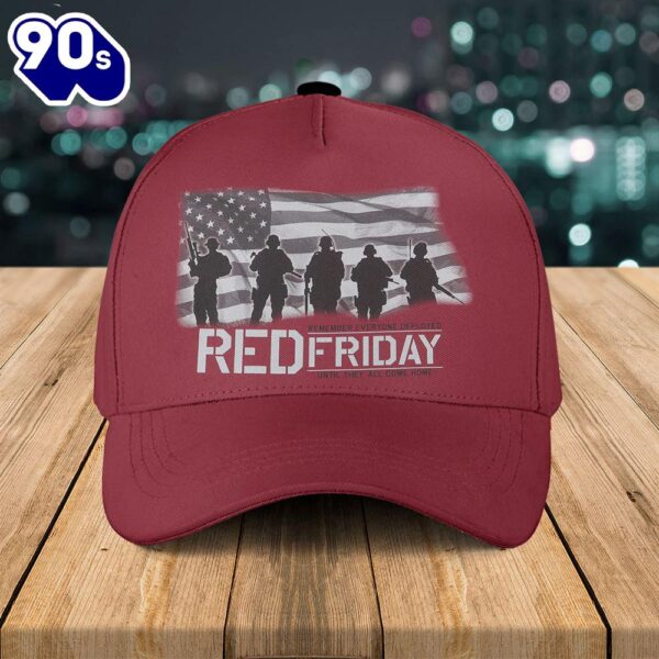 Red Friday USA Flag Baseball Cap  Gift For Veteran Day