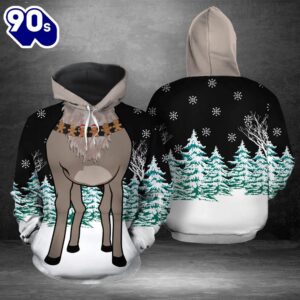 Reindeer Christmas Hoodie All Over…