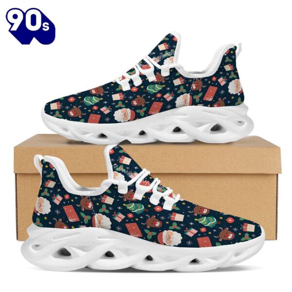 Reindeer Christmas Santa Print Pattern White Max Soul Shoes