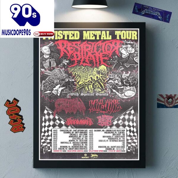 Restrictor Plate Twisted Metal Tour 2025 North America Cities Dates Canvas