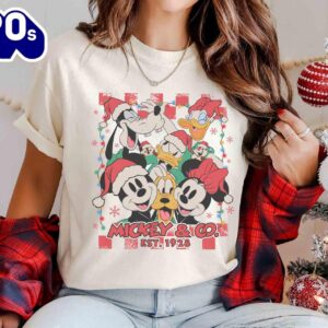 Retro Checkered Mickey Mouse Christmas…