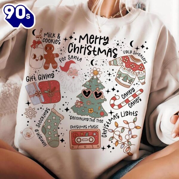 Retro Christmas Vibes Shirt, Milk Cookie For Santa Shirt