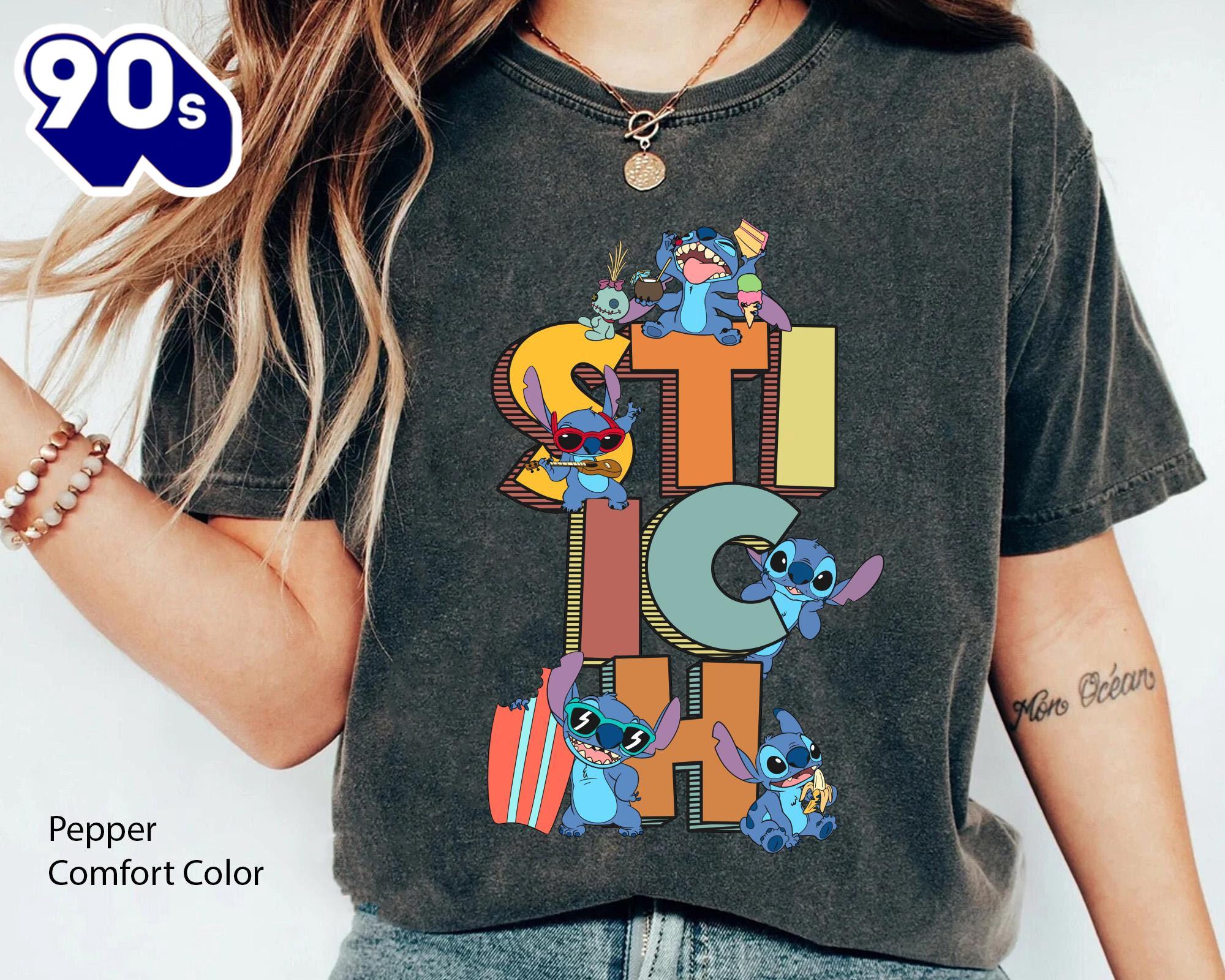 Retro Disney Stitch Comfort Colors Funny T-Shirt Lovely Unique Gift Gift Summer Retro Disney Stitch Comfort Colors Funny T-Shirt Lovely Unique Gift Gift Summer